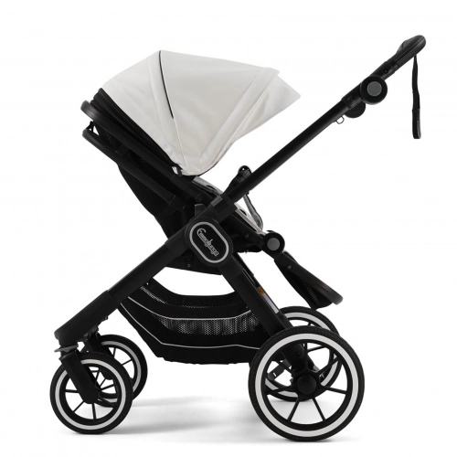 Emmaljunga NXT90 De Luxe Polar White Leatherette Black frame Bērnu rati 2in1