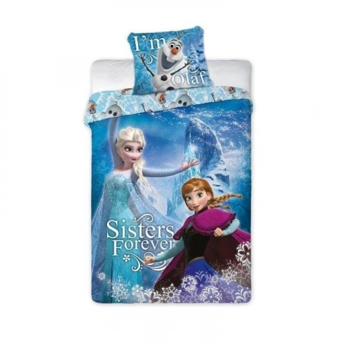 Faro Frozen Sisters Forever Kokvilnas gultas veļas komplekts no 2 daļām 160x200