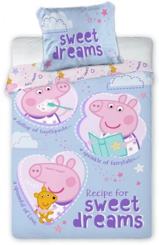 Faro Peppa Pig 2 Kokvilnas gultas veļas komplekts no 2 daļām 100x135