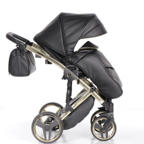 Junama Fluo Line Col.04 Black gold Bērnu rati 2in1