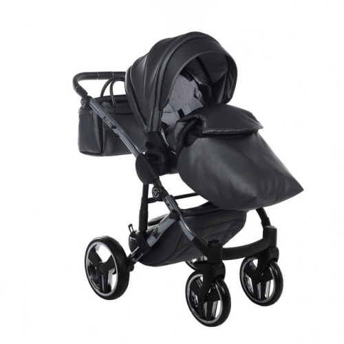 Junama Fluo Line Col.05 Anthracite Bērnu rati 3in1