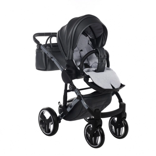 Junama Fluo Line Col.05 Anthracite Bērnu rati 3in1