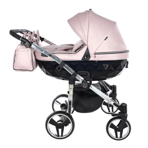 Junama Fluo Line Duo 06 Pink Silver Dvīņu rati 3in1