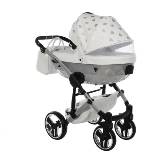 Junama Glow col. 3 White silver Bērnu ratiņi 3 in 1