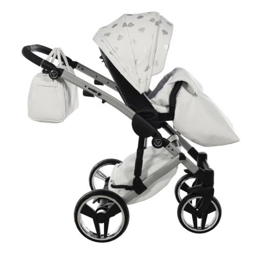 Junama Glow col. 3 White silver Bērnu ratiņi 3 in 1