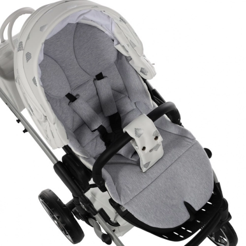 Junama Glow col. 3 White silver Bērnu ratiņi 3 in 1