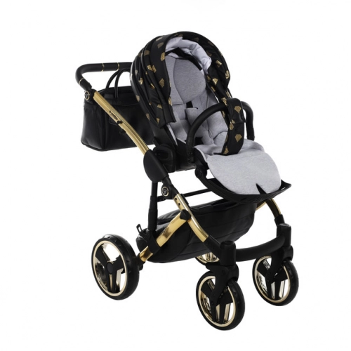 Junama Glow col.5 Black gold Bērnu ratiņi 3 in 1