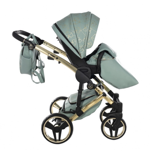 Junama Heart 03 Green gold Bērnu rati 3in1