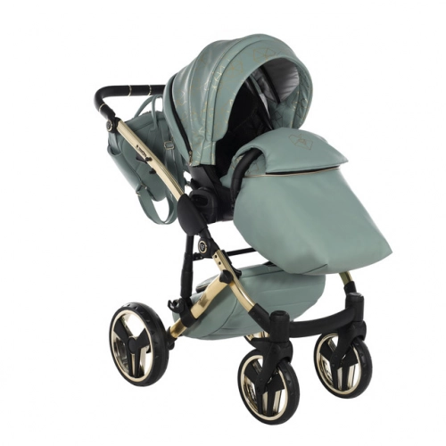 Junama Heart 03 Green gold Bērnu rati 3in1