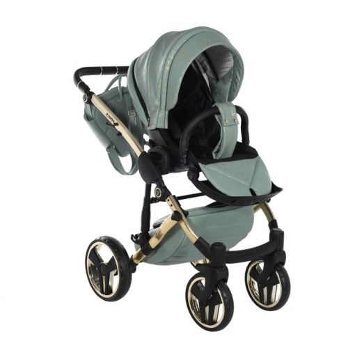 Junama Heart 03 Green gold Bērnu rati 3in1
