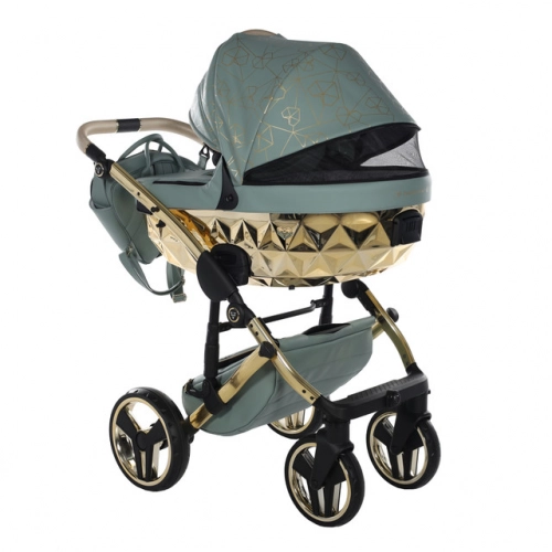 Junama Heart 03 Green gold Bērnu rati 3in1