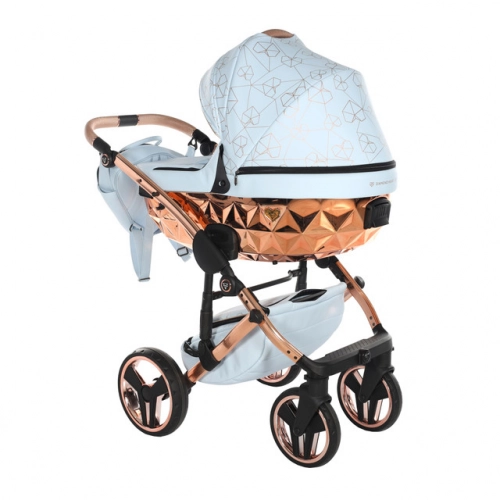 Junama Heart 05 Baby blue rose gold Детская коляска 3in1