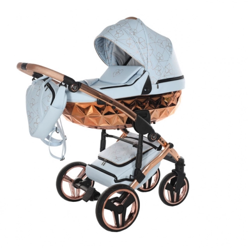 Junama Heart 05 Baby blue rose gold Детская коляска 3in1