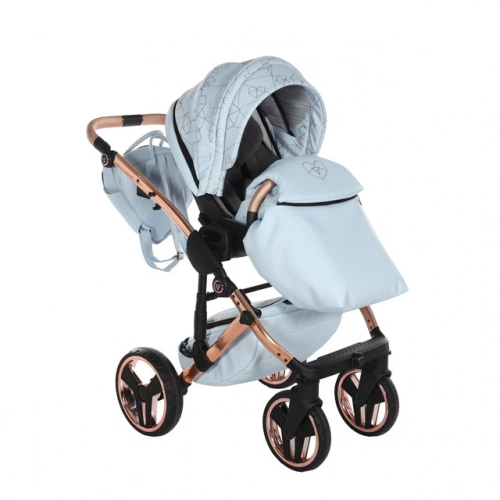 Junama Heart 05 Baby blue rose gold Детская коляска 3in1