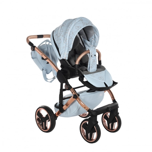 Junama Heart 05 Baby blue rose gold Детская коляска 3in1