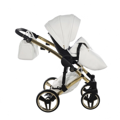 Junama Mirror Col.06 White gold Bērnu rati 3in1
