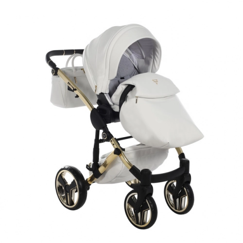Junama Mirror Col.06 White gold Bērnu rati 3in1