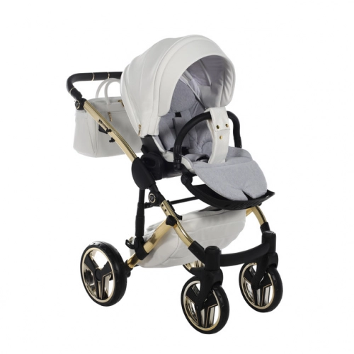 Junama Mirror Col.06 White gold Bērnu rati 3in1
