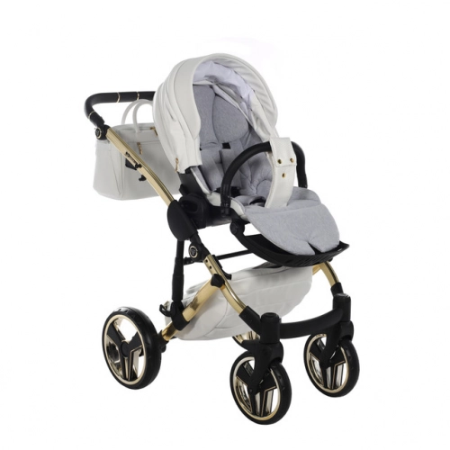 Junama Mirror Col.06 White gold Bērnu rati 3in1