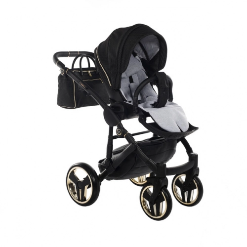 Junama Mirror Satin Col.03 Black gold Детская коляска 3 в 1