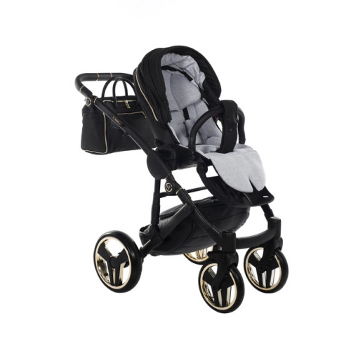 Junama Mirror Satin Col.03 Black gold Детская коляска 3 в 1