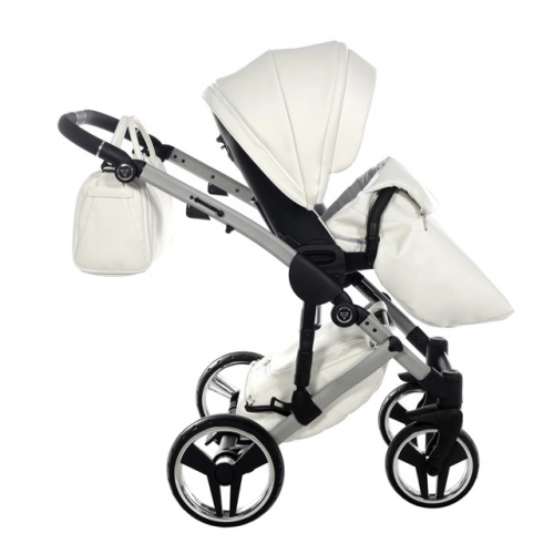 Junama Mirror Satin Col.04 White silver Детская коляска 3 в 1