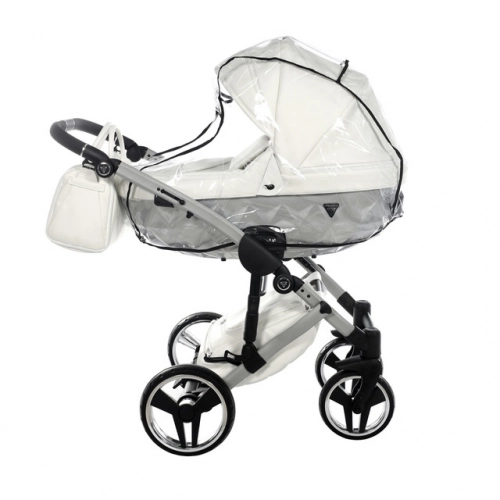 Junama Mirror Satin Col.04 White silver Детская коляска 3 в 1