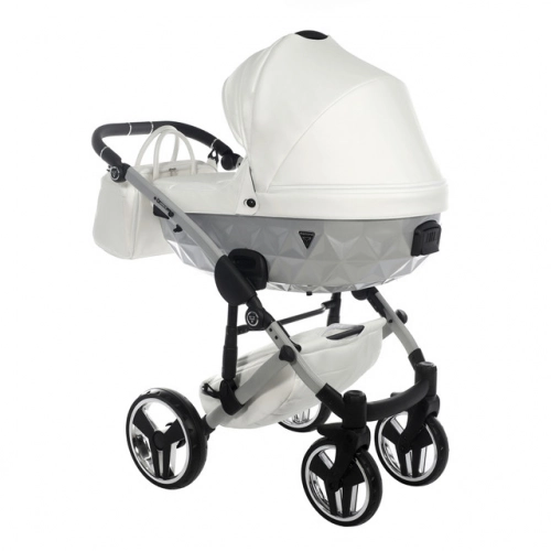 Junama Mirror Satin Col.04 White silver Детская коляска 3 в 1