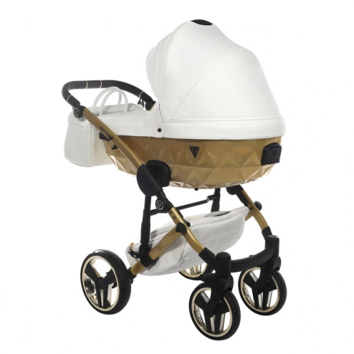 Junama Mirror Satin Col.06 White gold Bērnu rati 2in1