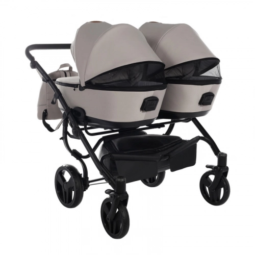 Junama Space Duo 02 Beige Dvīņu rati 2in1