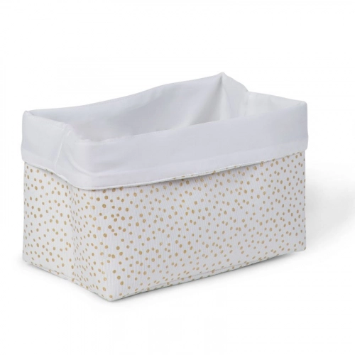 Kaste mantu glabāšanai 32x20x20 сm CHILDHOME Canvas box gold small dots