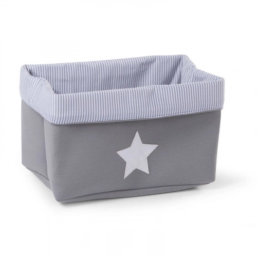 Kaste mantu glabāšanai 32x20x20 сm CHILDHOME Canvas box grey stripes