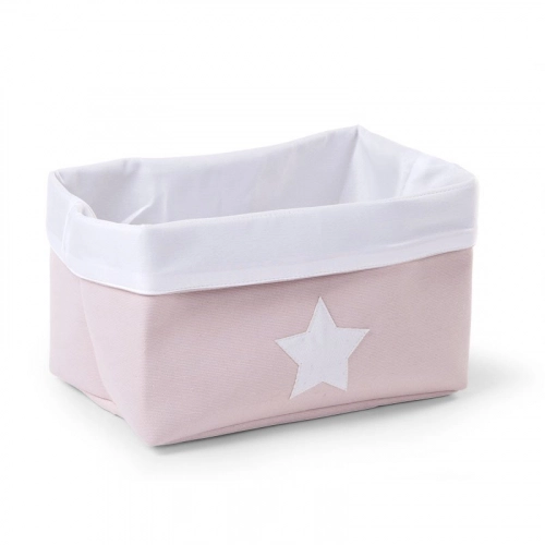 Kaste mantu glabāšanai 32x20x20 сm CHILDHOME Canvas box pink white