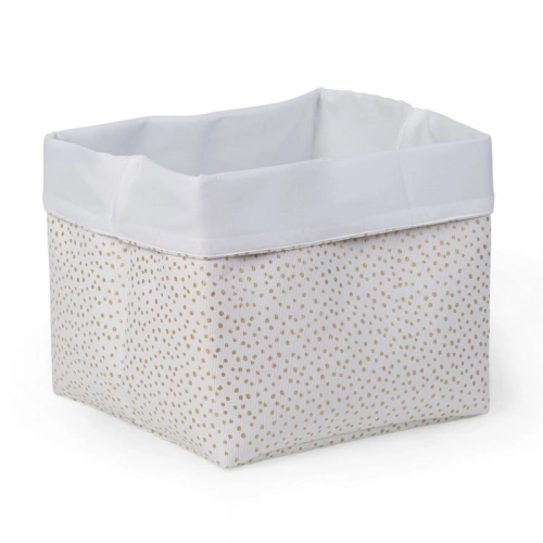 Kaste mantu glabāšanai 32x32x29 сm CHILDHOME Canvas box gold small dots