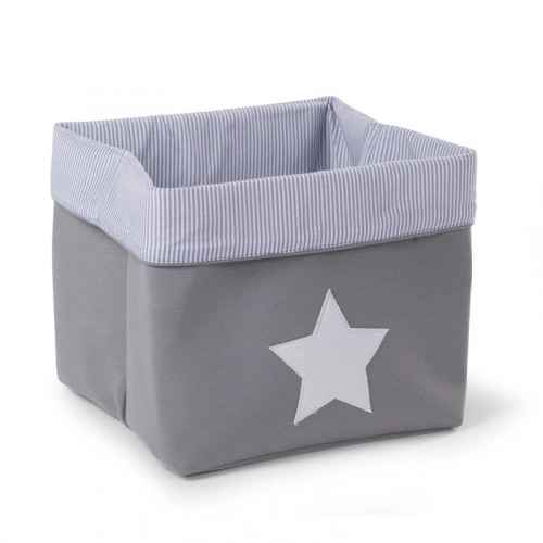 Kaste mantu glabāšanai 32x32x29 сm CHILDHOME Canvas box grey stripes