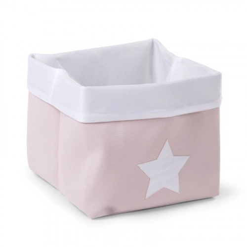 Kaste mantu glabāšanai 32x32x29 сm CHILDHOME Canvas box pink white