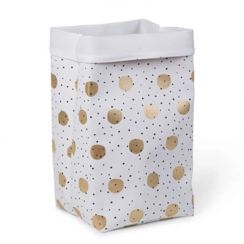 Kaste mantu glabāšanai 32x32x60 сm CHILDHOME Canvas box gold dots