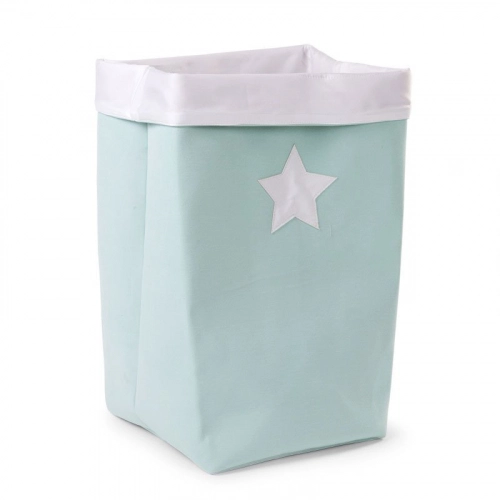 Kaste mantu glabāšanai 32x32x60 сm CHILDHOME Canvas box mint white