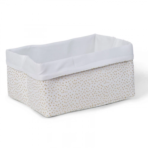 Kaste mantu glabāšanai 40x30x20 см CHILDHOME Canvas box gold small dots
