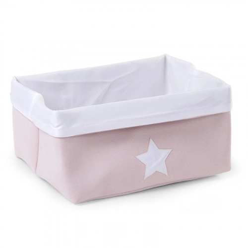 Kaste mantu glabāšanai 40x30x20 сm CHILDHOME Canvas box pink white
