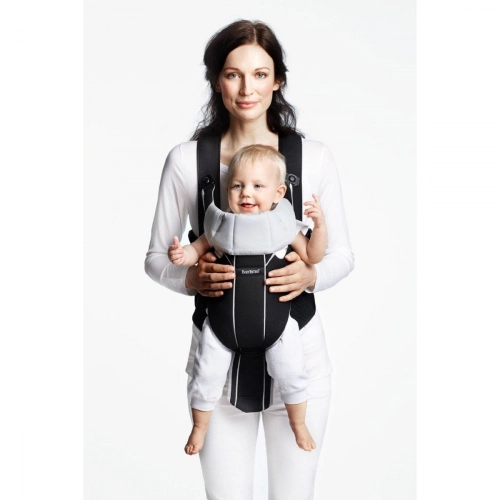 Кенгуру BabyBjorn Baby Carrier MIRACLE Cotton Mix black/silver 09606