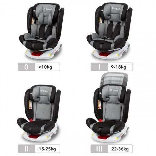 Kidwell ORBIT 360 Black 01 Bērnu autosēdeklis 0-36 kg