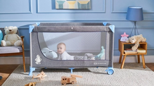 KinderKraft Joy Blue 2in1 Ceļojumu gulta-manēža