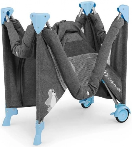 KinderKraft Joy Blue 2in1 Ceļojumu gulta-manēža