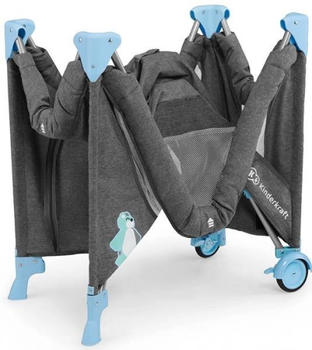 KinderKraft Joy Blue 2in1 Ceļojumu gulta-manēža