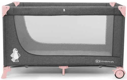 KinderKraft Joy Pink 2in1 Ceļojumu gulta-manēža
