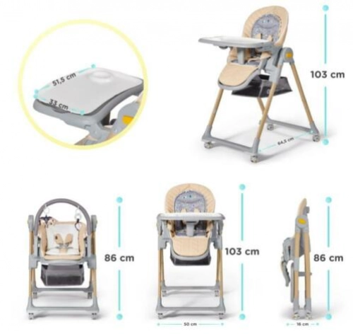 Kinderkraft Lastree 2in1 Pink Daudzfunkcionāls šūpuļkrēsliņš un barošanas krēsliņš
