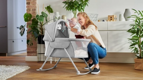 Kinderkraft Lovi Beige 3in1 Bērnu gulta-šūpulis