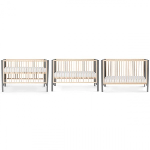 Kinderkraft Mia Grey Детская кроватка 2в1 + Матрас 120 x 60 см