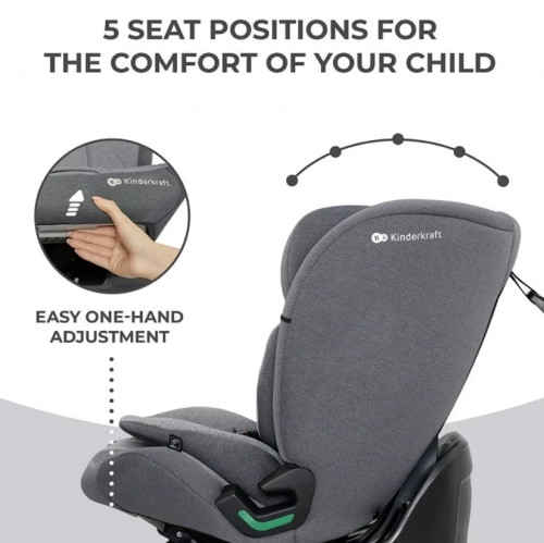 Kinderkraft Oneto 3 I-Size Cool Grey Bērnu autosēdeklis 9-36 kg